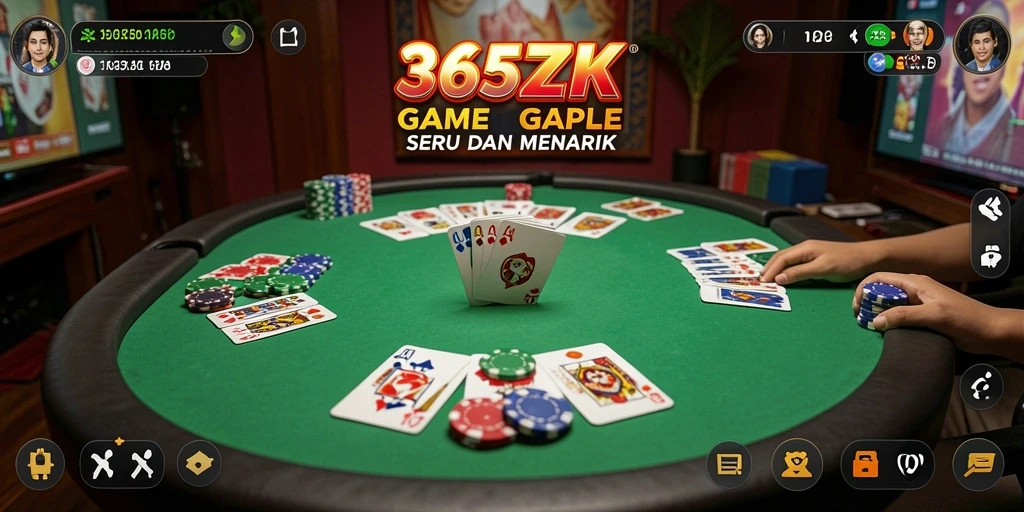 Tampilan gameplay seru dari <strong>365ZK</strong> dalam permainan Gaple.