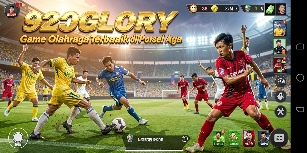 Tampilan gameplay seru dalam 92GLORY yang menampilkan aksi olahraga.