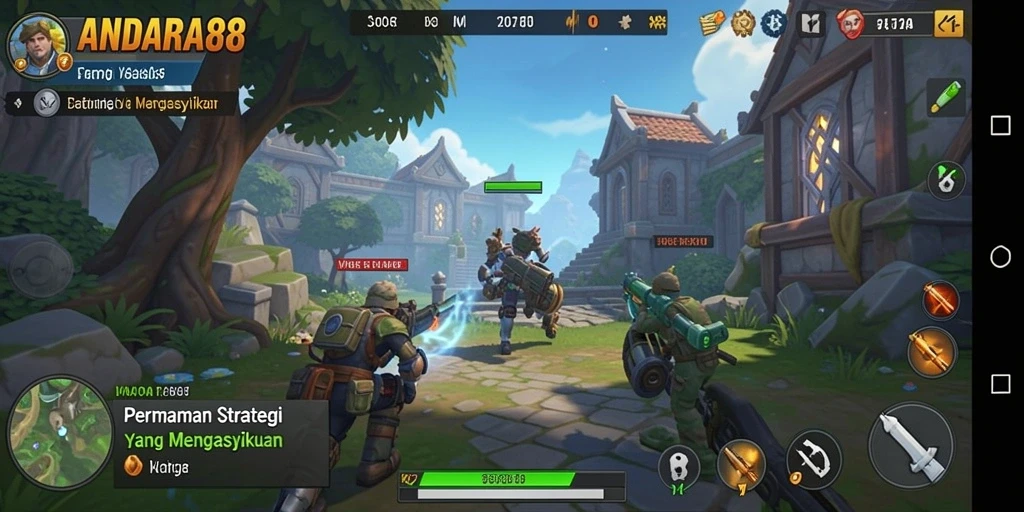 Tangkapan layar gameplay yang menampilkan pertempuran strategi yang mendebarkan.