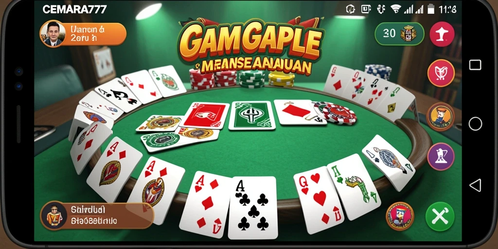 Tampilan gameplay seru dalam CEMARA777 dengan teman-teman.