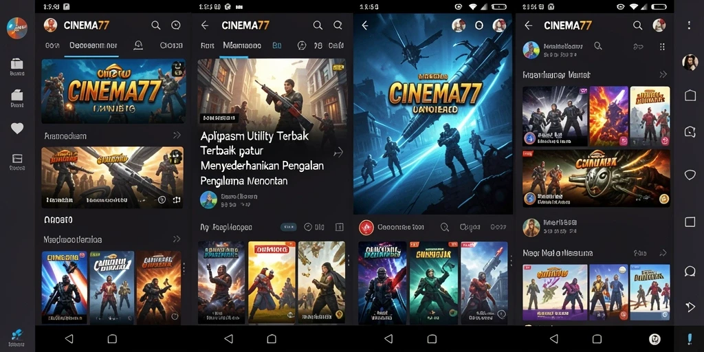 Tampilan utama CINEMA77 dengan pilihan film dan acara menarik.