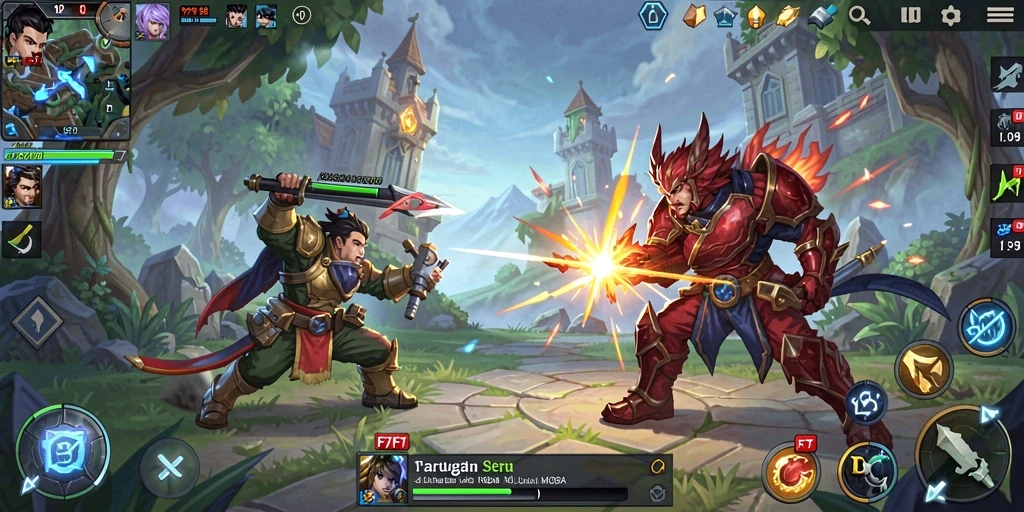 Tampilan pertarungan epic dalam F7F7 dengan strategi mendalam.