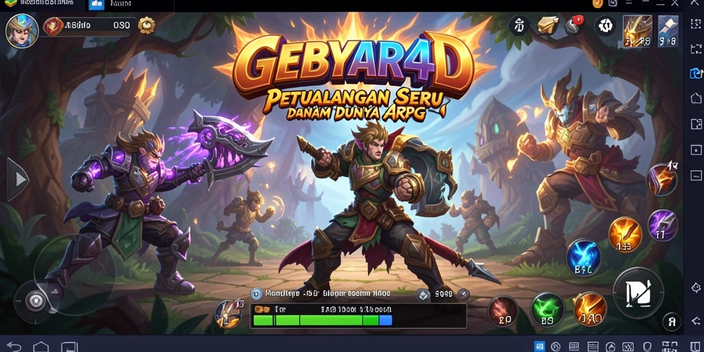 Tampilan gameplay seru dalam GEBYAR4D dengan aksi ARPG yang menantang.