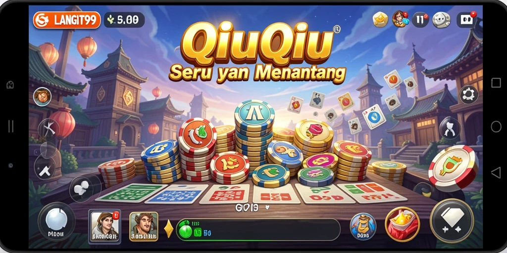 Screenshot LANGIT99 menampilkan serunya bermain QiuQiu dengan teman.