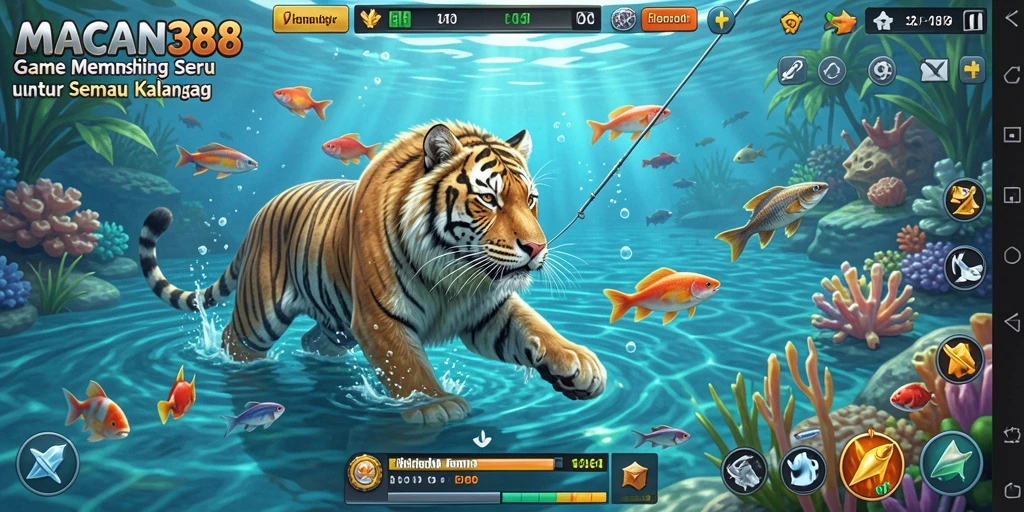 Tangkapan ikan besar dengan latar belakang laut yang indah.