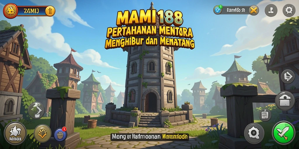 Gameplay seru MAMI188 dengan menara dan strategi pertahanan.
