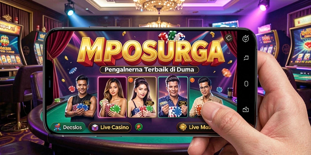 Tangkapan layar gameplay MPOSURGA dengan dealer langsung dan pemain lainnya.