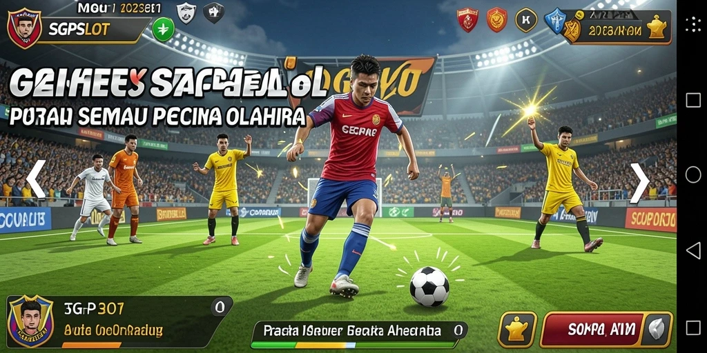 Gameplay SGPSLOT menampilkan aksi sepak bola yang mendebarkan dan realistis.
