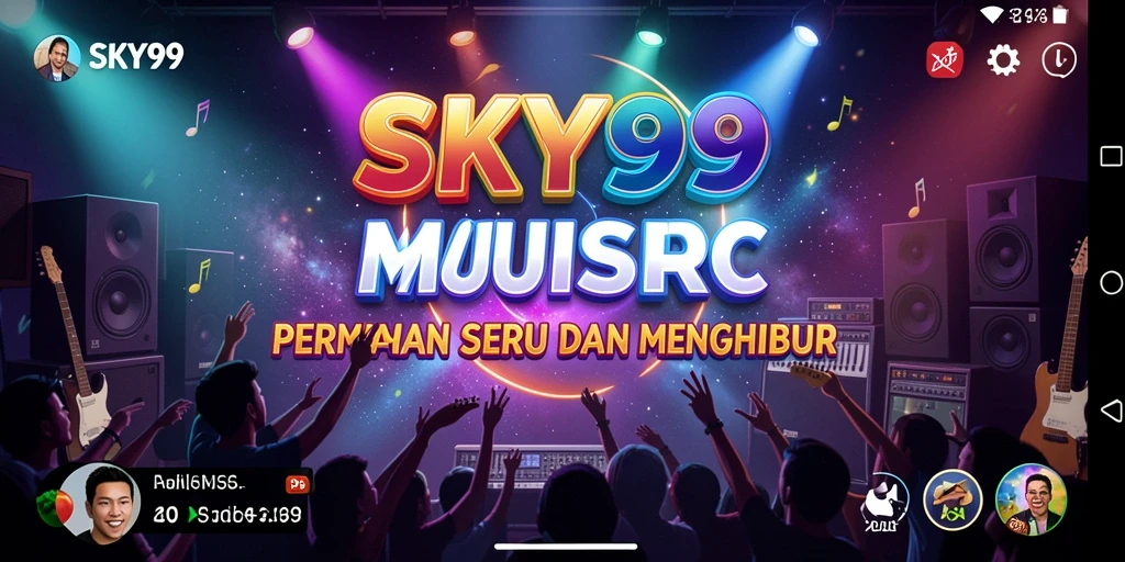 Gameplay SKY99 menampilkan pemain berinteraksi dengan lagu-lagu musik.